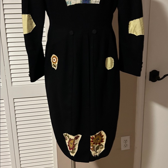 Women's Black Tailcoat Jacket wool blend black - Picture 8 of 17